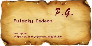 Pulszky Gedeon névjegykártya